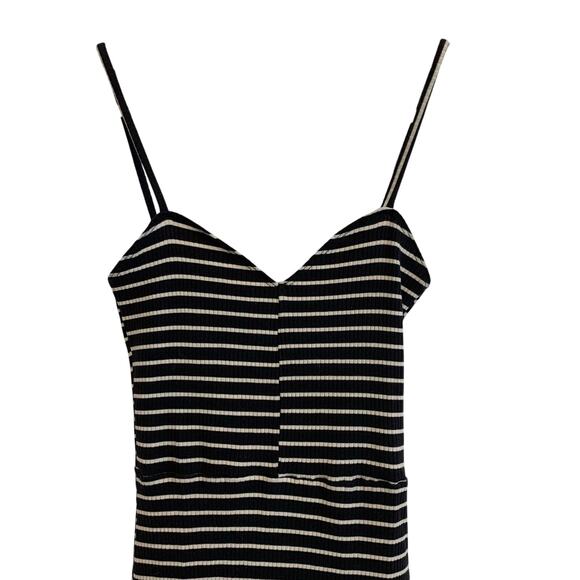 Reformation Black and White Striped Body Con Mini Dress - Picture 3 of 7